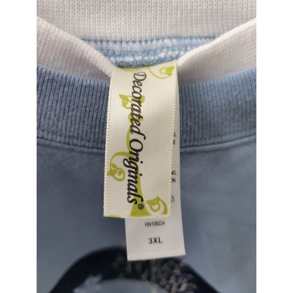Decorated Originals Sweatshirt Light Blue Tree Leaves Design Size 3XL Excellent - Picture 5 of 5